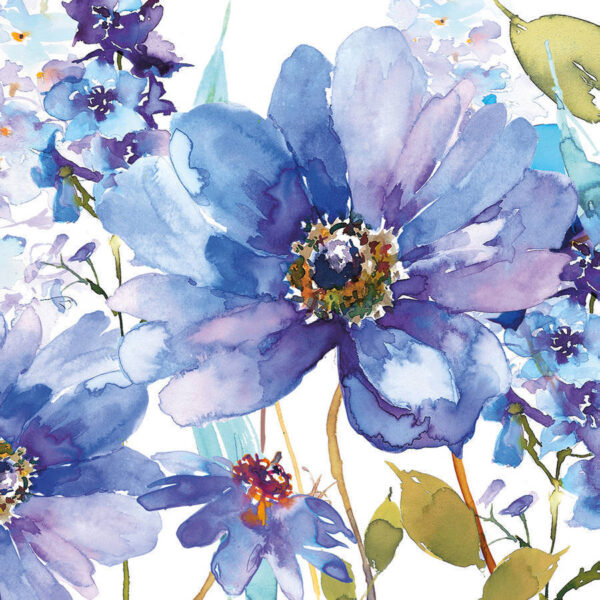 Canvas Decor Portfolio Wall Art Fine Arts WallArt Large 24x24 "Blue Floral" By Harrison Ripley