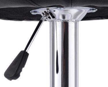 Costway Set Of 2 Bar Stools Adjustable Round Cushion PU Leather Barstools Swivel Pub Chairs Black 6